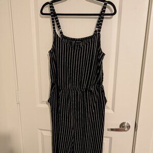 Torrid Black with White Striped Jumpsuit Size 2X
